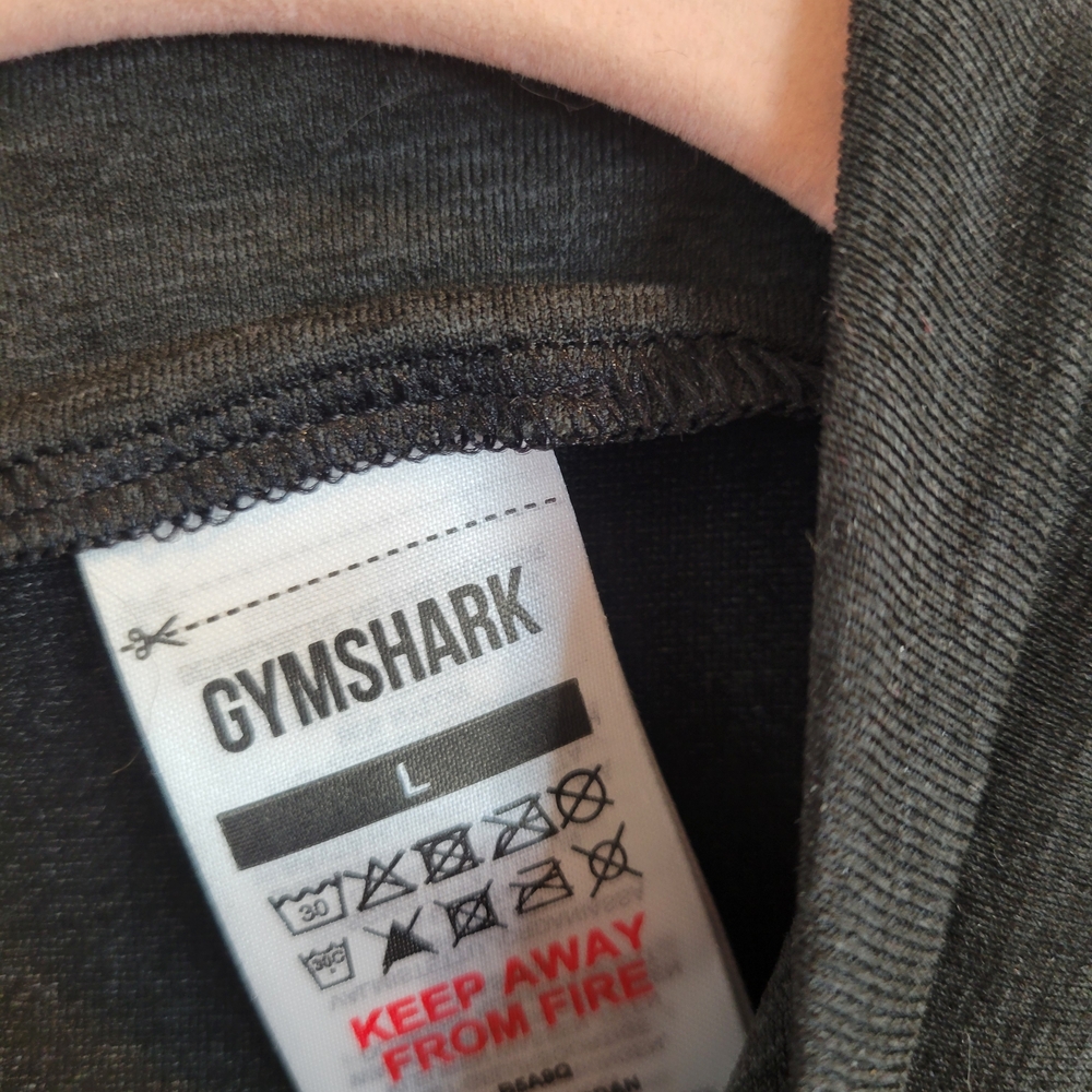 Gymshark Dark Heather Grey Cropped Compression Zip Top - Picture 3 of 3